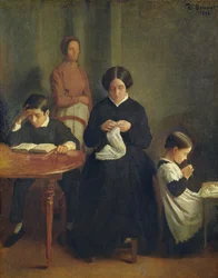アーティストの母、兄弟、姉妹の肖像、1853